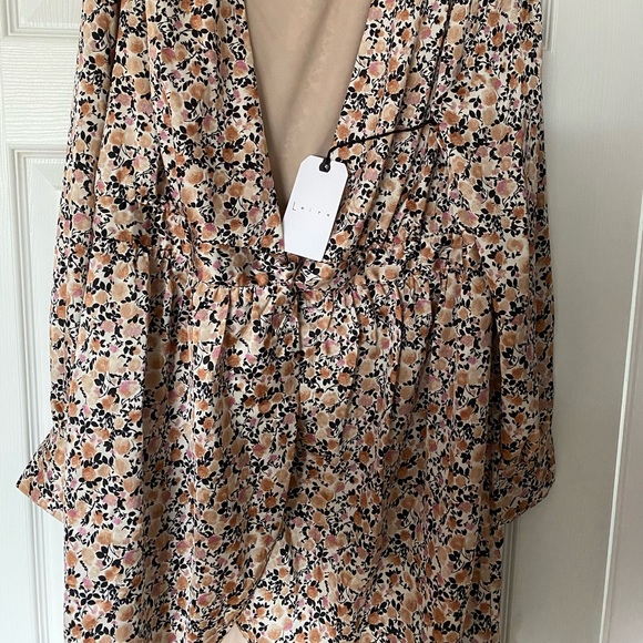 ** NWT LS SATIN WRAP DRESS ** - Picture 5 of 5